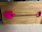 Strandschep met houten steel en roze plastic blad, Gebruikt, Ophalen of Verzenden