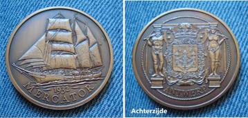 Gedenkpenning 50 jaar schoolschip Mercator Antwerpen 1982, Timbres & Monnaies, Envoi, Bronze