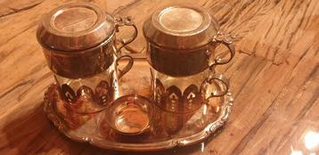 Vintage Zilveren koffiefilters - set voor 2