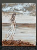Schilderij Dame op rots Mk Art, Antiek en Kunst, Kunst | Schilderijen | Modern, Ophalen of Verzenden