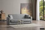 Slaapbanken Manisa in Grijs stof +Gratis Levering Gent, Ophalen, 190 cm of minder, 80 cm, Grijs