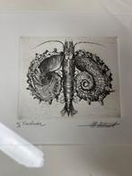 Ets Marc Plettinck - zeevlinder - oostende - garnalen, Antiek en Kunst, Kunst | Etsen en Gravures, Ophalen of Verzenden