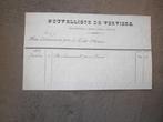 ancien reçu Nouvelliste de Verviers  Société litteraire 1864, Autres types, Utilisé, Enlèvement ou Envoi