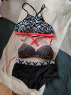 Bikini set met 2 topjes en 1 broekje, Enlèvement, Porté, Noir, Bikini