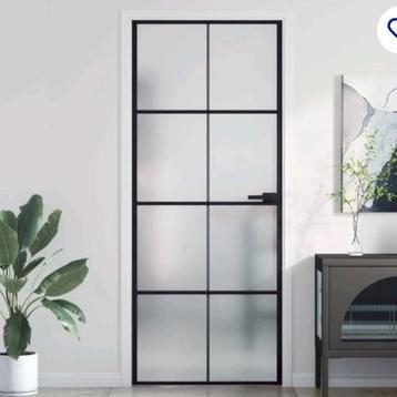  175 € Binnendeur - smal - 83x201,5 - cm - gehard - glas - beschikbaar voor biedingen