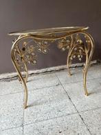 Decoratie tafeltje in verguld goud , glas, Ophalen, Zo goed als nieuw, Glas