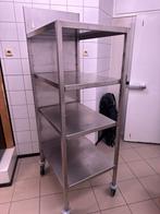 Etagère en inox sur roulettes. L195cm  B60  D77, Articles professionnels