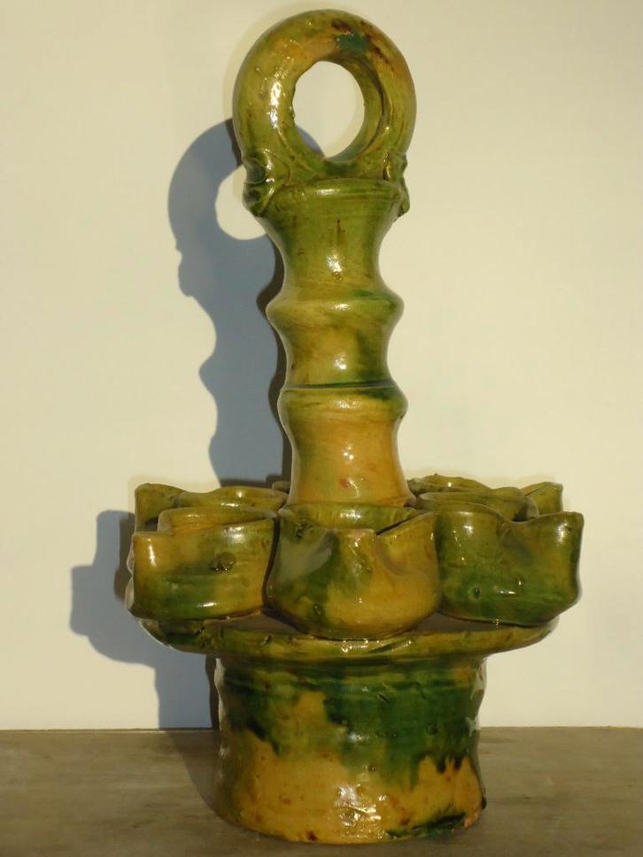 zeldzaam antiek XIXe Vlaams aardewerk kandelaar kaarshouder, Antiek en Kunst, Antiek | Keramiek en Aardewerk, Ophalen