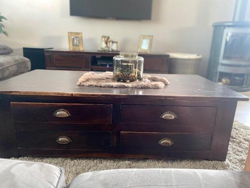 Salontafel massief hout, Huis en Inrichting, Tafels | Salontafels, Gebruikt, Minder dan 50 cm, 50 tot 100 cm, 100 tot 150 cm, Rechthoekig