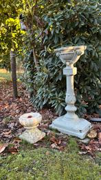 Piédestal ancien et bain pour oiseaux en pierre, Enlèvement, Utilisé, Pierre