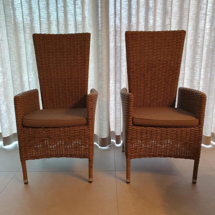 Rotan tuinzetels, Tuin en Terras, Tuinstoelen, Rotan, Verstelbaar, Ophalen of Verzenden