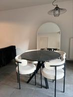 Ronde eettafel zwart marmerlook 105cm, Huis en Inrichting, Tafels | Eettafels, Ophalen, Zo goed als nieuw