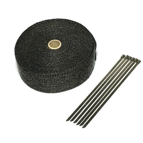 Ruban d'échappement résistant chaleur Heatwrap noir - 10 mt, Motos, Tuning & Styling, Enlèvement ou Envoi