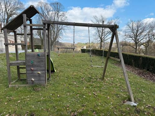 Ensemble balançoire toboggan cabane d’enfant, Kinderen en Baby's, Speelgoed | Buiten | Speelhuisjes, Gebruikt, Hout, Ophalen
