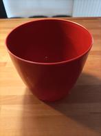 Rode plastic bloempot,hoogte 23,5 cm, diameter 24 cm., Ophalen of Verzenden