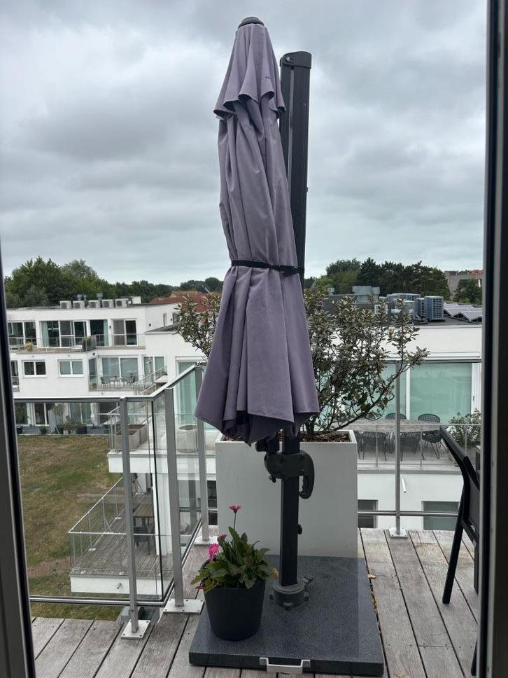 zweefparasol, Tuin en Terras, Parasols, Gebruikt, Zweefparasol, Kantelbaar, Verstelbaar, Waterdicht, Ophalen