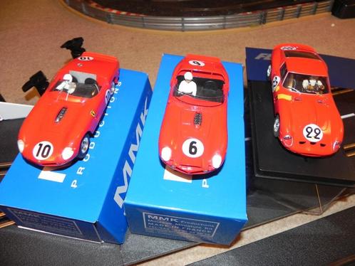 3 Ferrari 24 uur LE MANS 1961 1962 Scalextric MMK Fly, Kinderen en Baby's, Speelgoed | Racebanen, Zo goed als nieuw, Elektrisch
