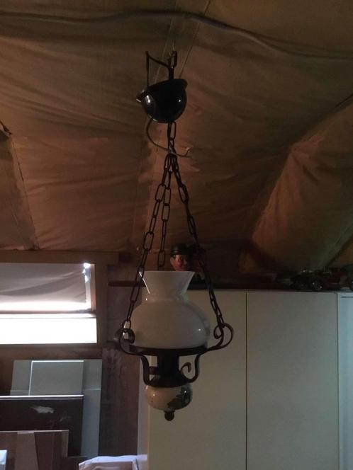 Verlichting, Huis en Inrichting, Lampen | Hanglampen, Gebruikt, 50 tot 75 cm, Glas, Ophalen