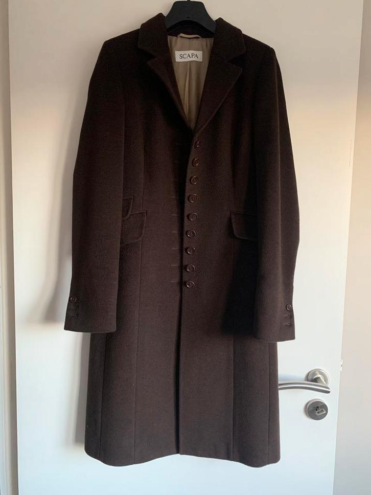 Wollen jas Scapa - maat 36, Kleding | Dames, Jassen | Winter, Zo goed als nieuw, Maat 36 (S), Bruin, Ophalen of Verzenden