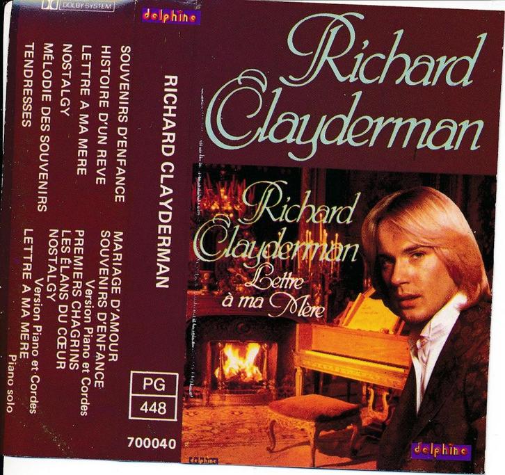 Music cassette:  Lettre à ma mère - Richard Clayderman, Cd's en Dvd's, Cassettebandjes, Zo goed als nieuw, Origineel, Pop, 1 bandje