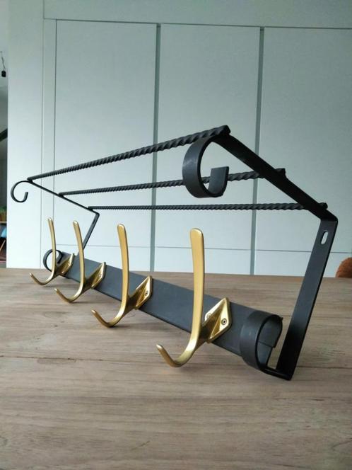 1960s 70s vintage design kapstok wandmodel, Huis en Inrichting, Woonaccessoires | Kapstokken, Gebruikt, Wandkapstok, Metaal, Ophalen of Verzenden