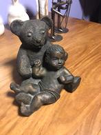 Beeldje - brons - beertje met baby, Antiek en Kunst, Curiosa en Brocante, Ophalen of Verzenden