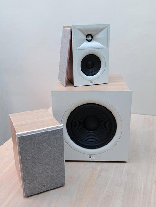 JBL 2.1 set Stage 240B + 200P latté/wit, Audio, Tv en Foto, Luidsprekerboxen, Nieuw, Front, Rear of Stereo speakers, 120 watt of meer
