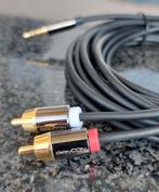 Câble audio deleyCon Jack 3,5 mm vers 2 x RCA Cinch, Comme neuf, Enlèvement ou Envoi