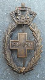 CROIX ROUGE: INSIGNE BRONZE DE LA RECONNAISSANCE 1940/1945, Emblème ou Badge, Armée de terre, Envoi