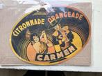 oude reclame karton limonade carmen, Ophalen of Verzenden, Zo goed als nieuw, Reclamebord