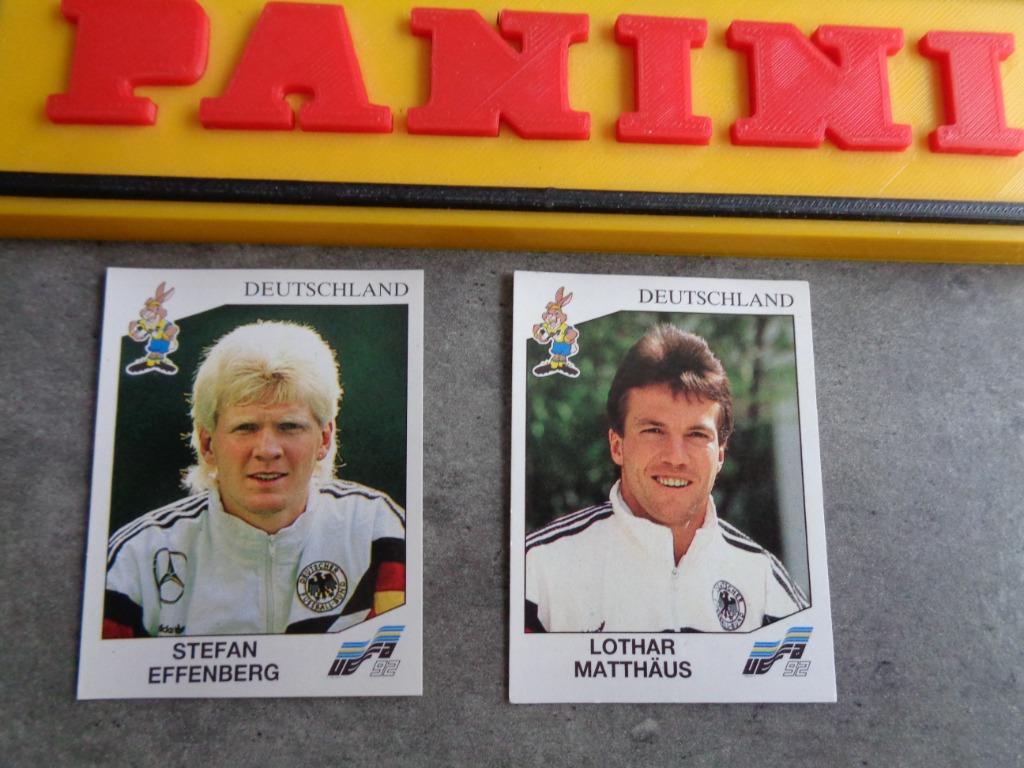 PANINI stickers EURO 92 voetbal  ANNO EK 1992  2X MATTHAUS, Hobby en Vrije tijd, Stickers en Plaatjes, Zo goed als nieuw, Verzenden
