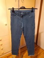 Jeansbroek met witte strepen., Maat 38/40 (M), Blauw, Ophalen of Verzenden, Zo goed als nieuw