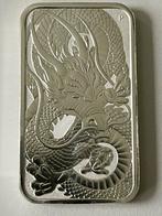 Dragon silver rectangle 2021 1oz zilver baar munt, Ophalen of Verzenden, Zilver