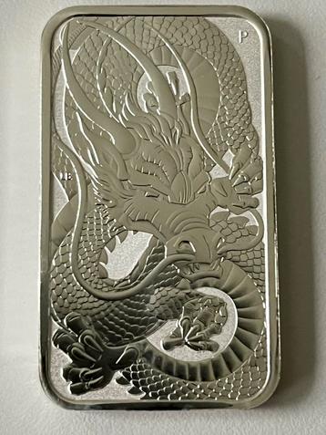 Dragon silver rectangle 2021 1oz zilver baar munt beschikbaar voor biedingen