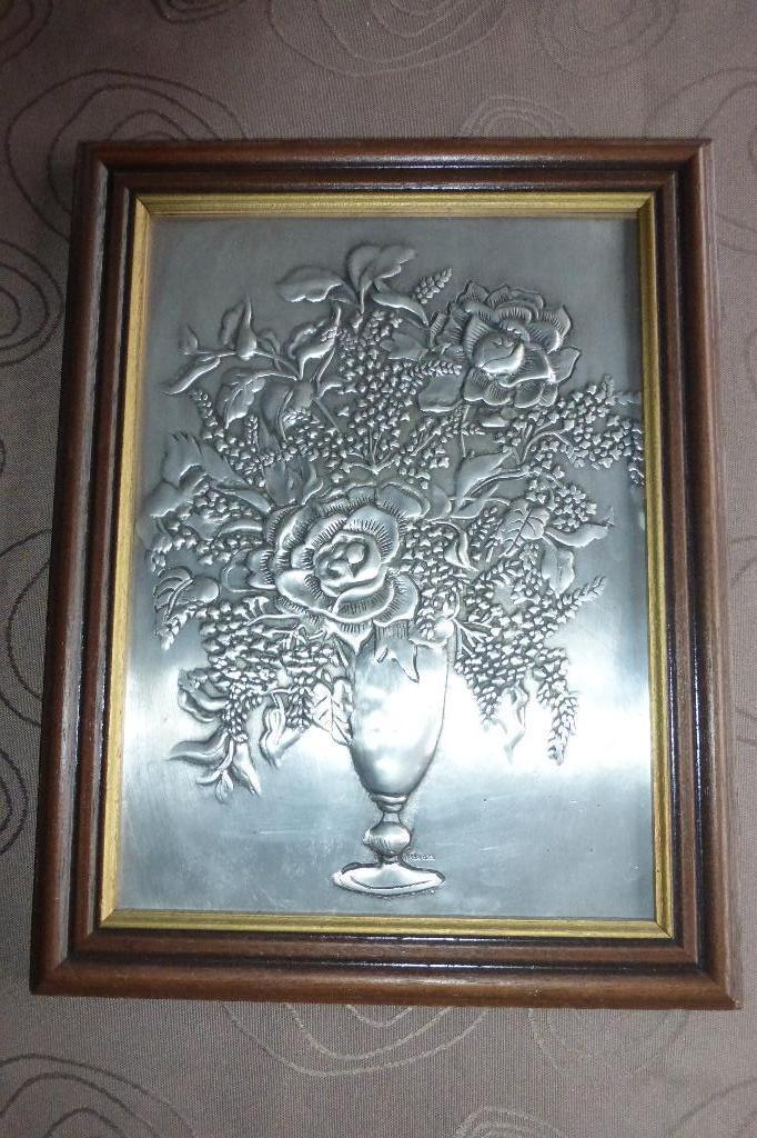 PANNEAU MURAL EN ÉTAIN VINTAGE, Antiquités & Art, Antiquités | Étain, Enlèvement ou Envoi