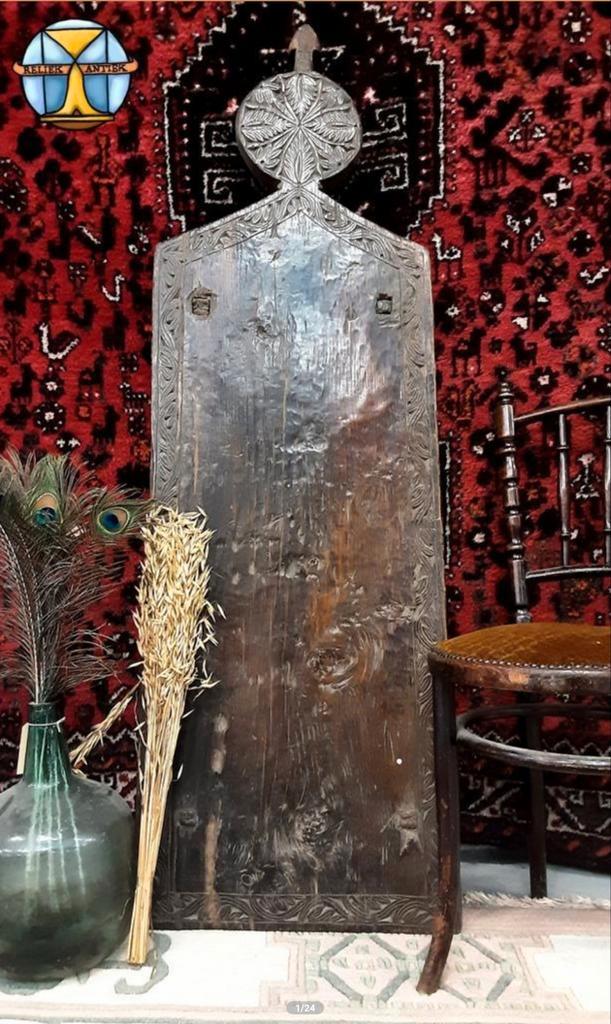 Antieke 19e eeuw Pakistaanse gebedsplank (Swat vallei) Ceder, Antiek en Kunst, Antiek | Religieuze voorwerpen, Ophalen of Verzenden