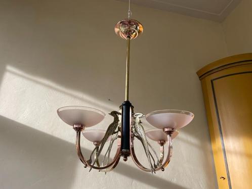 Lamp Hanglamp Plafondlamp art deco 1930 Les Pheasants, Antiek en Kunst, Antiek | Verlichting, Ophalen of Verzenden