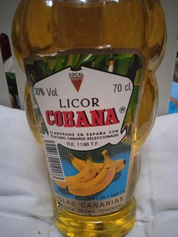 1 volle fles Licor Cobana (bananenlikeur, 70 cl)