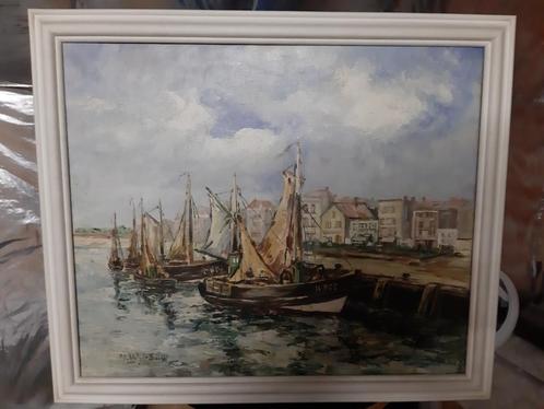 Des peintures classiques du port et d'un pêcheur de crevette, Antiquités & Art, Art | Peinture | Classique, Enlèvement