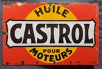 Emaille reclamebord- Huile Castrol pour moteurs, Verzamelen, Ophalen of Verzenden, Gebruikt, Reclamebord