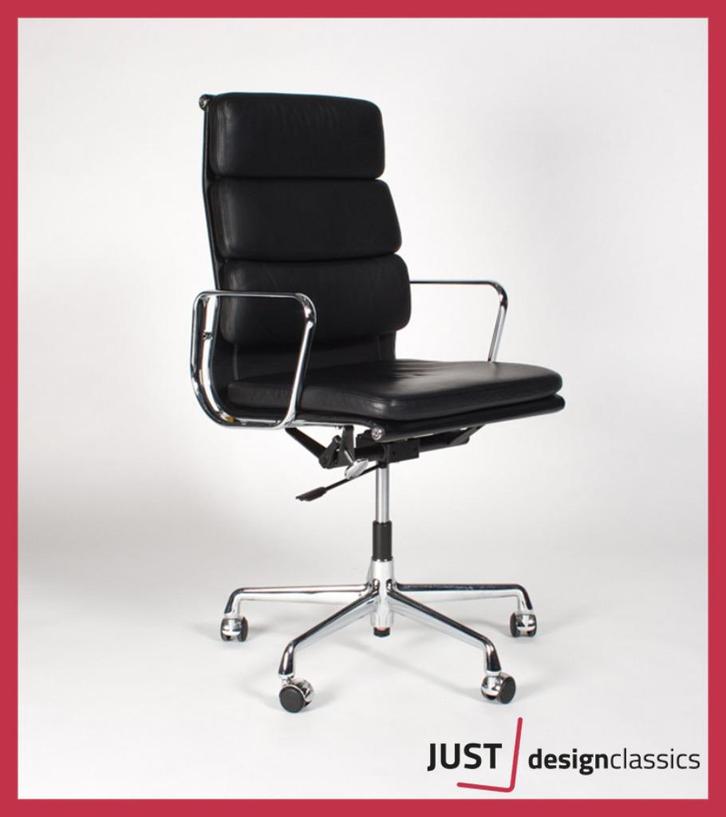 Eames Vitra ea 219 Zwart Leder Chroom (voorraad:22), Huis en Inrichting, Bureaustoelen, Bureaustoel, Zwart, Ophalen