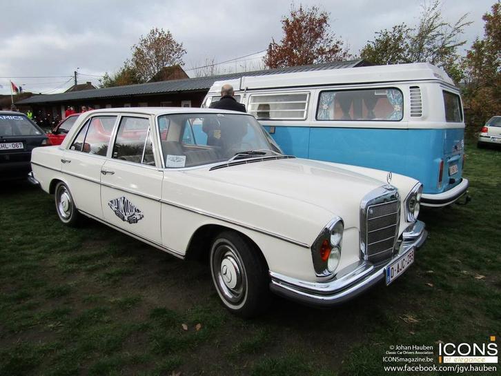 Mercedes Benz 250SE, Auto's, Mercedes-Benz, Particulier, S-Klasse, Benzine, Handgeschakeld, Wit, Bruin, Leder en Stof, Achterwielaandrijving