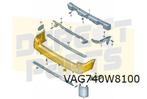 Volkswagen T5/T6 (6/13-) Achterbumper (+/- PDC) (9B9 satijnz, Neuf, Arrière, Volkswagen, -