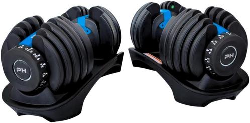 PH Fitness Verstelbare Dumbells Set 24KG Donker Blauw 2STUKS, Sport en Fitness, Fitnessmaterialen, Nieuw, Dumbbell, Armen, Benen
