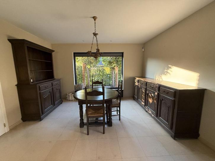 massief eiken tafel - kast - dressoir - console, Huis en Inrichting, Kasten | Dressoirs, Zo goed als nieuw, Met deur(en), Met plank(en)