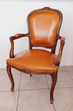 Leren zetel stijl Louis XV / Breedte 60 cm, Huis en Inrichting, Fauteuils, Leer