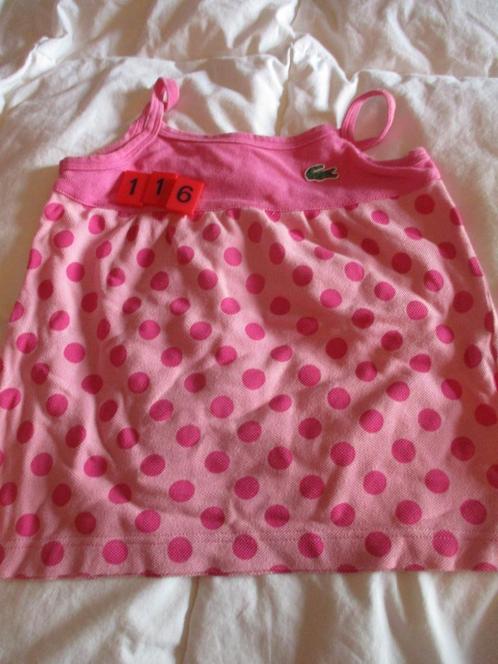 roze top met bollen Lacoste maat 116, Kinderen en Baby's, Kinderkleding | Maat 116, Zo goed als nieuw, Meisje, Shirt of Longsleeve