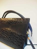 Vintage blauwe handtas en rugzakje, Handtassen en Accessoires, Tassen | Damestassen, Ophalen, Zo goed als nieuw, Blauw, Handtas