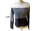 (161)- blouse femme t.38 noire blanc - pure & simple -, Kleding | Dames, Blouses en Tunieken, Maat 38/40 (M), Ophalen of Verzenden