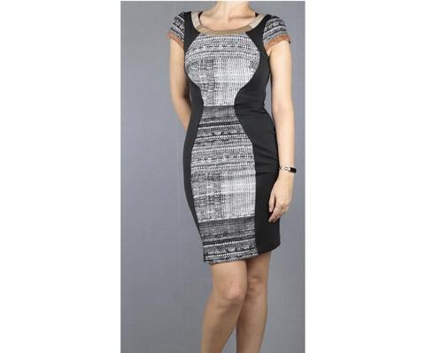 Zwart-beige jurk van Rinascimento - Maat XL, Kleding | Dames, Jurken, Maat 46/48 (XL) of groter, Zwart, Ophalen